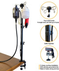 Rock Solid Rotary Tool Stand With Adjustable Height Table Clamp And Flexible Shaft Hook Rack For Dremel Foredom Shops, metal build, four hooks