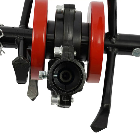 Close-up of All Purpose Cultivator Garden Tool Workhorse With 6 Claw Wheel 2 In 1 Weeder And Soil Aerator attachment
