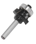 Cool Keenso 4 Flute Solid Carbide Roundover Router Bit for smooth wood edging and trimming, showing detailed cutting flutes.