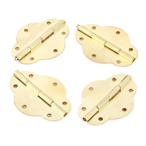Dope Vintage 46 By 35 mm Hinges Set 4 Pack Antique Gold Shutter Style Cabinet Drawer Door Butt Hinges For Jewelry Boxes