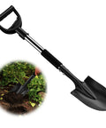 Heavy Duty 31 Inch Shovel With D Handle For Camping And Digging, Tough Steel Spade For Edging And Quick Work, Lightweight Yet Strong Metal Tool In Black
