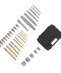 Grab This Awesome 32 Pc Screw Extractor Set With Heavy Duty Reverse Drill Bits For Fixing Stripped Bolts And Broken Nuts Like A Boss Using Tough Chrome Molybdenum Steel Tools With Storage Case. 32-piece chrome moly steel screw extractor set with drill bits and case