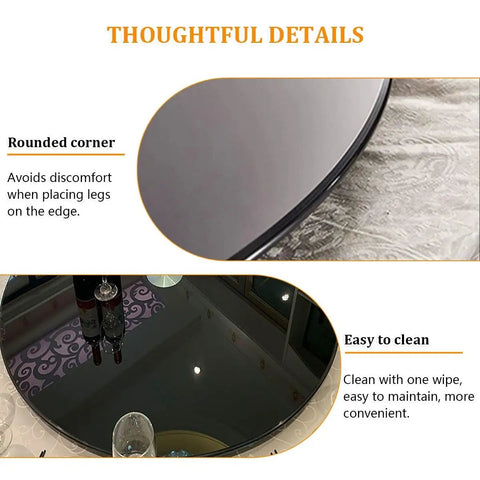 Heavy Duty 360 Degree Swivel Lazy Susan Serving Tray For Dining Tables showing rounded corner and easy-to-clean surface details.