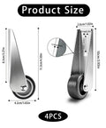 Heavy Duty Gate Caster Wheels 4 Pack Replacement Roller Wheels Smooth As Butter Rubber dimensions and details for sliding doors