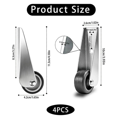Heavy Duty Gate Caster Wheels 4 Pack Replacement Roller Wheels Smooth As Butter Rubber dimensions and details for sliding doors