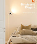 Remote Controlled Floor Lamp With Foot Switch Sky LED Tall Modern Torchiere Dope Super Bright 2400 Lumens 30W in bedroom