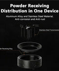 Rotary Coffee Cloth Wdt Tool, 58 Mm Universal Distributor showcasing aluminum alloy and stainless steel powder receiving ring.