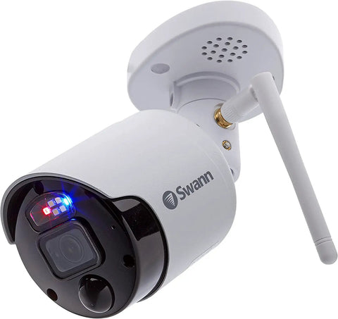 4K WiFi IP Security Camera With Red And Blue Siren Lights, Motion Spotlight, License Plate And Face Capture, SecureAlert Ready, NVR Compatible