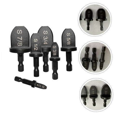 6 Piece Copper Tube Expander Set For Air Conditioner Swaging And Bearing Maintenance Tools Handy Portable Lightweight Drill Bit Swager shown with close-up views of individual pieces.