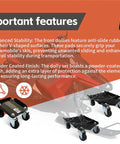Snowmobile Moving Dolly Set With 1500 Lb Load Capacity V Slide Anti Slip Rubber Pads Straps For Secure Attachment To Skis