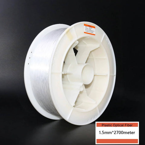 End Glow PMMA Fiber Optic Roll Cable 0.75 Millimeter Diameter 8858 Feet Long 2700 Meters on spool, transparent plastic fiber