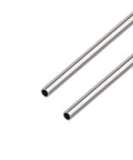 Two stainless steel round tubes, 6mm OD, 1mm wall, 300mm length, seamless metal tubing.