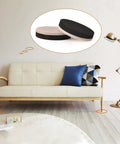 Round 2 Inch Felt Furniture Sliders Pack 24 Piece Heavy Duty Reusable Moving Pads For Sofas And Tables, shown under sofa
