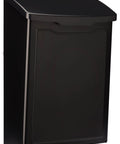 Black Marina wall mount mailbox for outdoor use small weather tough galvanized steel with rust resistant powder coat finish.