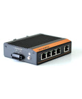 Unmanaged Five Port Industrial Ethernet Switch With 10/100 Mbps Auto MDI MDI X Crossover DIN Rail Or Wall Mount IP40 Enclosure