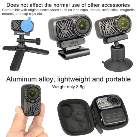 Aluminum Heatsink For DJI Osmo Nano Camera Cooler With Thermal Pad And Groove Fin Design Microphone And Indicator Light Holes Reserved installed on camera