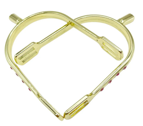Women's Equestrian Spurs With Straps Set Prince Of Wales Bumper Spurs Zinc Alloy Chrome Plated Rhinestone Detailing Gold Tone