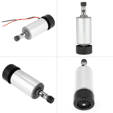 Beefy 300W Brushless Spindle Motor For CNC Engraving Machine With 52mm Shaft 48V Power High Speed Up To 12000 RPM black and silver