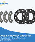 9 Holes Sprocket Mount Kit For 49cc 66cc 80cc Motorized Bicycles Includes 3 Backing Plates And 2 Reinforced Rubber Washers Replacement Engine Mount