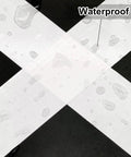 Crossed strips of White Duct Tape 3 Inch Wide, Heavy Duty Industrial Grade 55 Yards, Waterproof And UV Resistant with water droplets visible