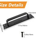 Pull Push Door Plate Handle Set 2 Pack 8 Inch Heavy Duty Aluminum Barn Door Pull With Mounting Screws Matte Black Finish 196x50mm For Shed Garage Commercial Fire Doors size details