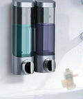 Slick Replacement Soap Pump Heads For Liquid Soap And Lotion Dispensers Featuring No Sweat Install And Steady Delivery For Bathroom Bottles, dual-wall mounted dispensers.