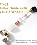 PT 31 Roller Guide Plasma Cutter Torch Stand Off With Double Wheel Spacer For Smoother Pro Grade Cuts Fits Cut 40 Cut 50D LGK 40 LG 40 PK 1 Improves Balance And Cutting Performance, disassembled view