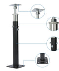 Close-up of 2 Piece Adjustable Steel House Jack Post For Foundation Leveling 19 To 36 Inch Extension Built Like A Tank 4400 Pound Load Capacity