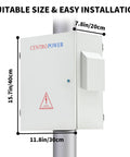 Built Damn Tough Nema Outdoor Electrical Box Enclosure IP65 Weatherproof Heavy Duty Panel 15.7x11.8x7.8 in mounted on pole.