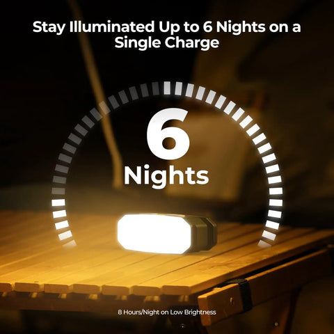 Movable Area Light For Camping And Emergencies Rechargeable 3200mAh Lantern with IP65 Waterproof design on wooden table