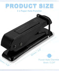 Image of Heavy Duty One Hole Paper Punch One Quarter Inch Handheld Metal Punch for Tags and DIY Crafts, black, 3-pack.
