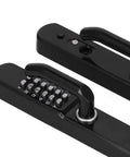 Heavy Duty Outdoor Door Lock With Sleek Keypad And Spare Key, Built Tough Battery Free Aluminum Alloy Gate Lock For Courtyard Entry, Matte Black Finish close-up of keypad and handle