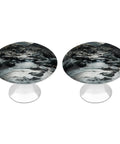 River And Gray Rocks Round 1.1 Inch Hole Center Cabinet Handles Drawer Pulls Solid Stainless Steel with screws visible