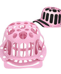 Pink Silicone Hat Washing Cage For Machine Wash, Reusable Cap Washer Bag That Prevents Deformation, Keeps Baseball Caps Looking Sharp