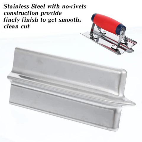 Three Piece Concrete Tools Kit With Stainless Steel Finishing Trowel 11 By 4 Inch Edger 6 By 3 Inch Groover 6 By 3 Inch focus on edger