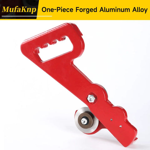 Portable Sheet Metal Cutter Hand Snips For Easy Cutting Of 28 Gauge Galvanized Steel And 0.4 Millimeter Cold Rolled Metal Handheld Tin Snips With Double Wheels For Smooth Precise Panel Slitting In A DIY Home Workshop, red one-piece aluminum alloy blade