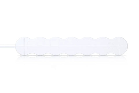 White Surge Protector With Five Rotating Outlets And Dual USB Ports Four Foot Cord 2160 Joules Auto Shutdown Safe Power