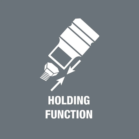 Diagram showing holding function of Zyklop 1/4 Inch Drive Socket With Holding Function Non Impact 7 x 23 Mm Chrome Vanadium Steel