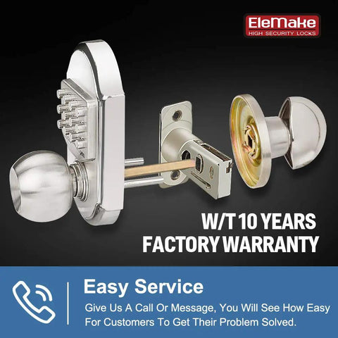 Keyless Entry Door Lock With Keypad And Deadbolt Stainless Steel 304 Mechanical Lock For Home Or Apartment, gray finish.