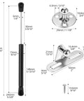 Diagram of 10 Inch Gas Struts Set Of 4 With 45N 10Lb Lift Supports dimensions and components for RV cabinet doors.