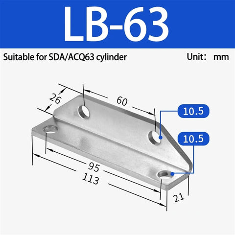 Heavy Duty Pneumatic Air Cylinder Mounting Foot And Compact LB Bracket Solid As A Rock For Industrial Automation With Fixed Base That Crushes It Every Single Shift