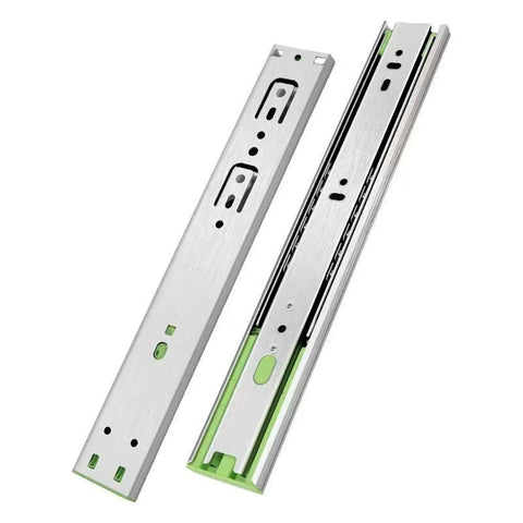 Beefed Up Drawer Slide Rail Kit With Damping And Hydraulic Three Section Wardrobe Cabinet Door Track Two Pieces White And Green Cushion 10 Inch 25 Cm Set