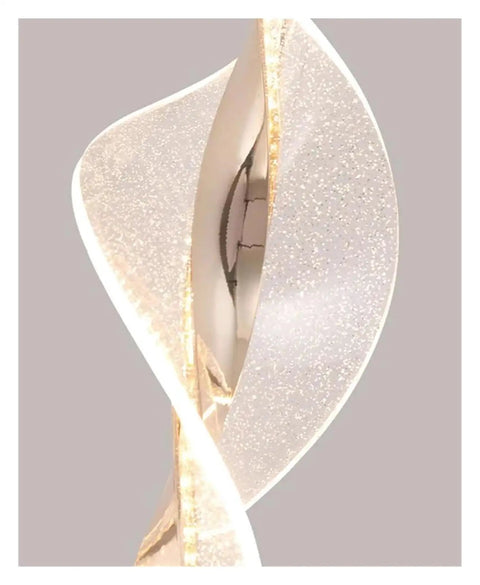 Close-up of Dope Modern Nordic Staircase Chandelier's sleek undulating design with glittering surface details