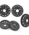 Five black nylon gears, 48P 86T, for RC cars, part of 48P 86T Spur Gear Set For One Tenth Slash 2WD RC Cars Rustler Stampede Bandit VXL XL Upgrade Kit Five Pieces Tough Nylon High Precision Transmission Gears For Upgrades And Crashes.