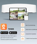 Plug And Play 16 Channel PoE NVR Security Recorder 4K Ready for Home or Business; TDSEE app shown on tablet and phone