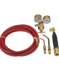 Five Piece Air Acetylene Welding Kit With Swirl Torch, CGA 200 Acetylene Regulator, Boss Level Gauges, red hose, brass fittings