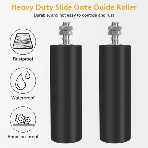 6 Inch Heavy Duty Beefed Up Sliding Gate Roller Kit With L Bracket Universal Adjustable Gate Rollers Black