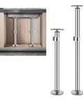 Heavy Duty Adjustable Stainless Steel Undermount Sink Brackets Kit For Kitchen And Bath, 17.8 to 31 Inch Support Poles, 2 Pack shown