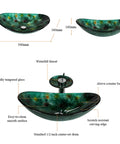 Top Drawer Green Oval Tempered Glass Vessel Sink For Stylish Bathroom Vanity Refresh Above Counter Wash Basin with dimensions 540x360x160mm.