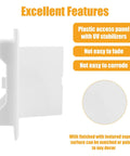 Heavy Duty 4X4 Inch Drywall Access Panel White Plastic features UV stabilization and corrosion resistance.